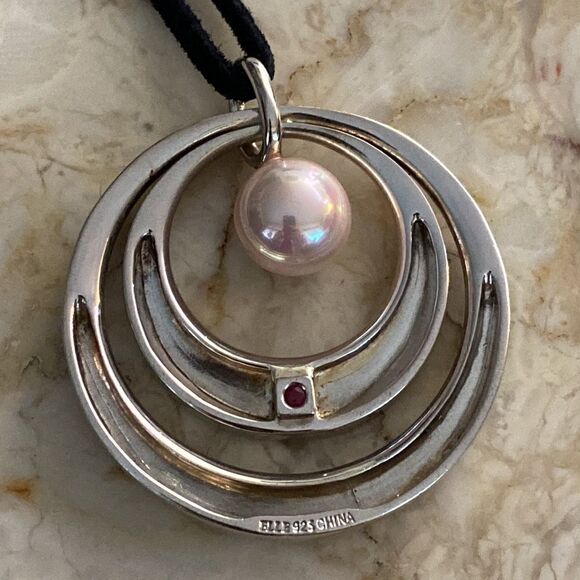 Elle 925 Sterling Silver (41g) & Pink Pearl Necklace - Picture 5 of 10